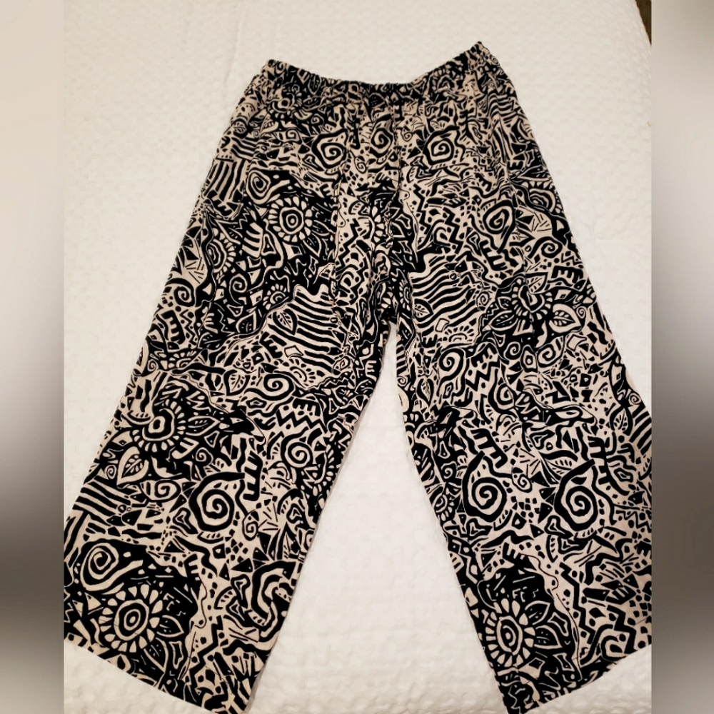 Print wide leg pants